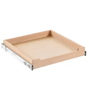 Pull Out Cabinet Organizer With Soft Close, Slide Out Shelf And Wood Drawer, Full Extension Sliding System For Kitchen Cabinets, Pantries, Or Laundry Rooms, 20"W X 21"D, Durable Wood Construction, Easy Installation, Compact Design