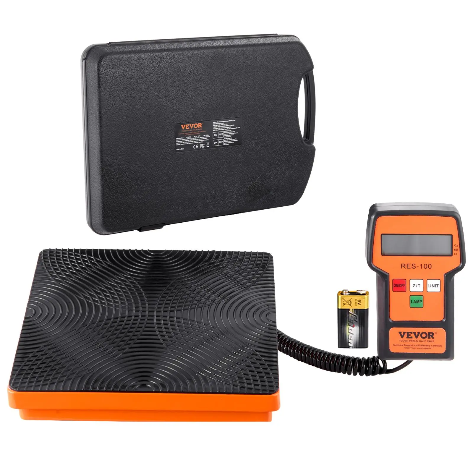【summerfinds】VEVOR Refrigerant Scale 110/220 LBS HAVC Charging Recovery Freon Scale, with Wired Remote Control, 2/5g High Precision Electronic Digital Recovery Weight Scale with Case and Dry Battery