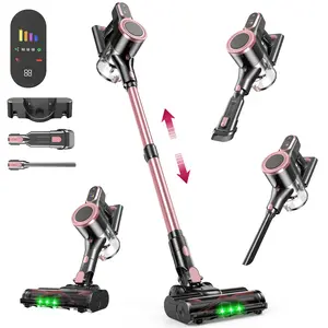 Stick Self-Standing Vacuum Cleaner for Pet Hair, 8-in-1 Handheld Cordless Vacuum with LED Display, Washable Filter, Lightweight for Hard Floors and Carpets, 50 Min & 45KPa Suction