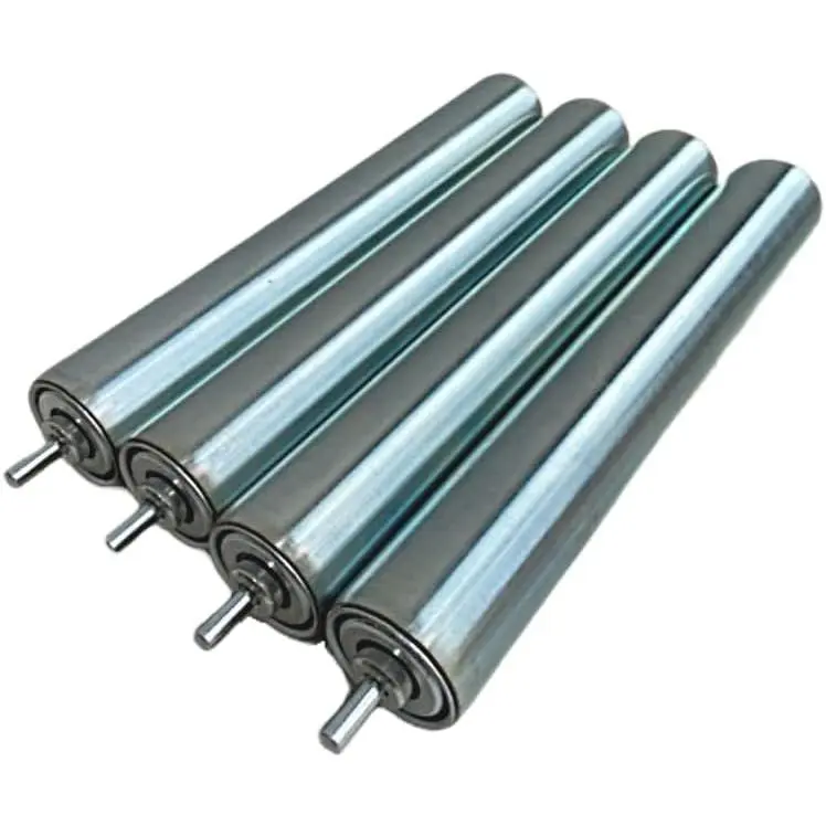 1.5" Dia 10"BF Length Galvanized Steel Conveyor Roller, Axle Diameter 1/4" I Pack of 4 | Replacement Steel Rollers