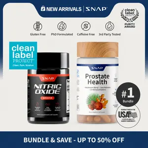 Ultimate Men's Health Bundle - Snap Supplements - Nitric Oxide Booster 60ct + Prostate Health Bundle - Natural Supplement Capsules - Support Blood Circulation & Prostate Health