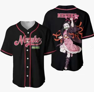 Demon Slayer Nezuko Kamado Baseball Jersey, Kimetsu No Yaiba Anime Shirt