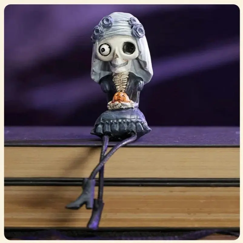 Cracker Barrel Spooky Skeleton Ghost Bride Dangler Shelf Sitter Halloween Decor Figurine - Miniature, Decorative Piece, Collectible Style, New Home Decor Set, Miniature Figurines, Decorative Pieces Figurines Ornaments