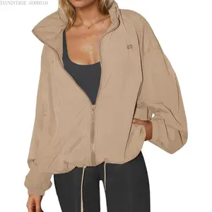 Womens Waterproof Rain Jackets Lightweight Zip Up Raincoat Outdoor Hiking Hooded Windbreaker with PocketXXUNIVERSE GOODS10