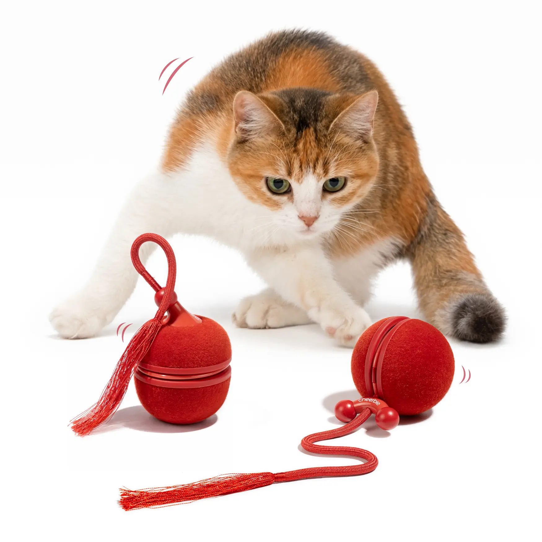 Cheerble 2 in 1 Interactive Cat Toys for Indoor Cats - Wicked Ball Duo2 Automatic Cat Toy, Dual Interchangeable Shells, Electric Cat Toy Ball with Chirping Sounds, Rechargeable Moving Kitten Toys