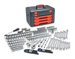 Gearwrench 239-Piece Complete Mechanics Tool Set in Chrome Finish with 3-Draw Storage Box, All-In-One Tool Kits