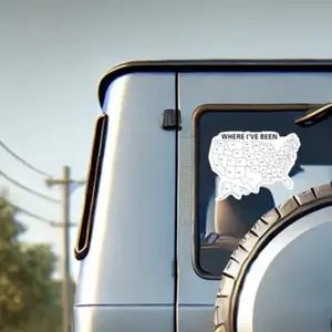 3 Pcs Us Map Vinyl Stickers, Adventure Travel Design, Suitable for Cars, Phones, Laptops, Water Bottles, Decorative Decals, Universal Car Sticker, Vehicle Exterior Decoration, Car Accessories