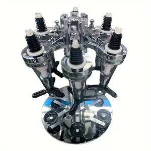 1pc, 6-Bottle Liquor Dispenser Stand, Adjustable Height, Rotating Drinks Bracket, Barware, Home Bar, Party Drink Server, Space Saving