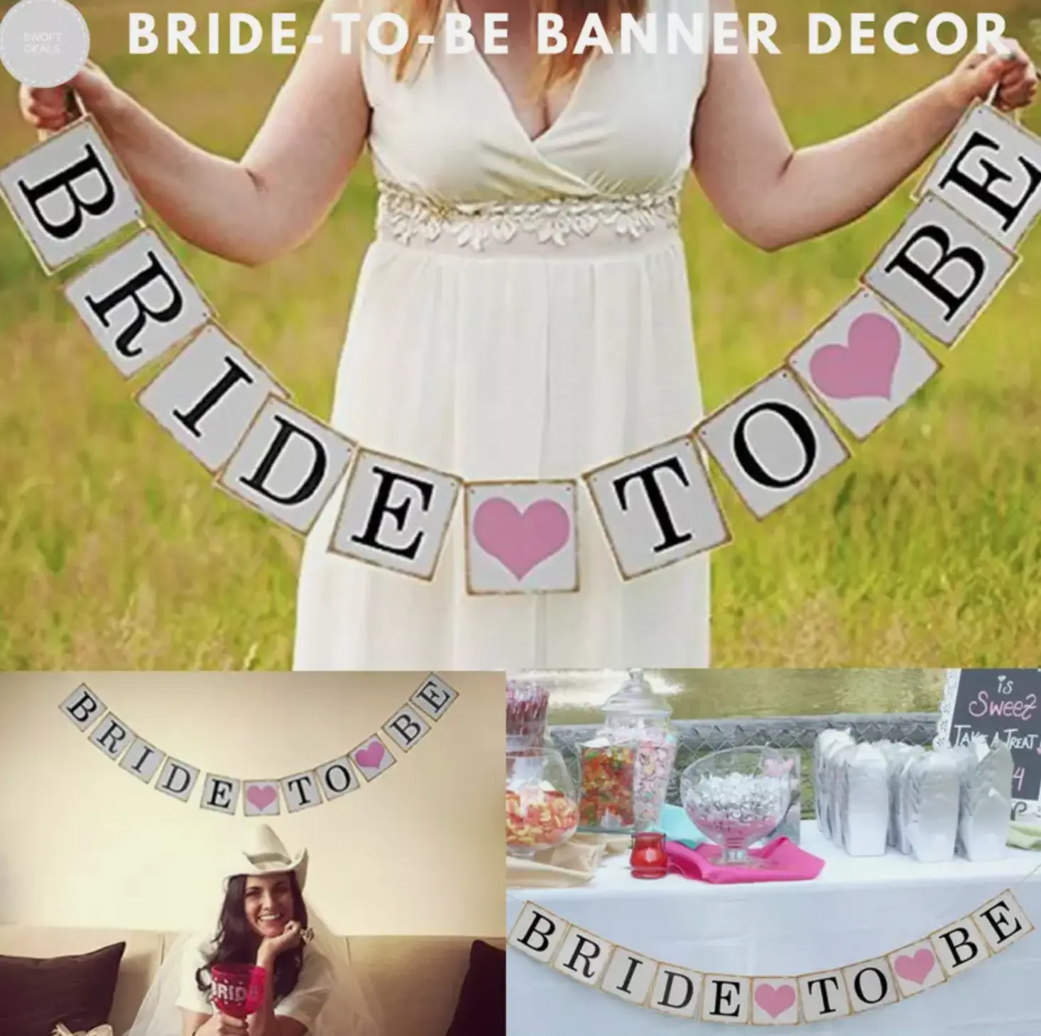 Bride To Be Banner - Wedding Bridal Shower Bachelorette Party Bunting Hang Decor