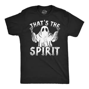 Mens Funny T Shirts Thats The Spirit Sarcastic Halloween Ghost Graphic Tee for Men Mens Funny T Shirts Cool Vintage Fashion T-Shirt Gift Classic Menswear Halloween Apparel for Men Funny Sarcastic Short Sleeve Black -