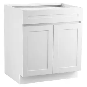【Summervibes】VEVOR White Shaker Base Cabinet with Drawer, 36-Inch Unassembled Drawer Base Cabinet, 36" W x 24" D x 34.5" H Ready to Assemble Cabinet with Soft-Close Doors and Adjustable Shelf, for Home Office