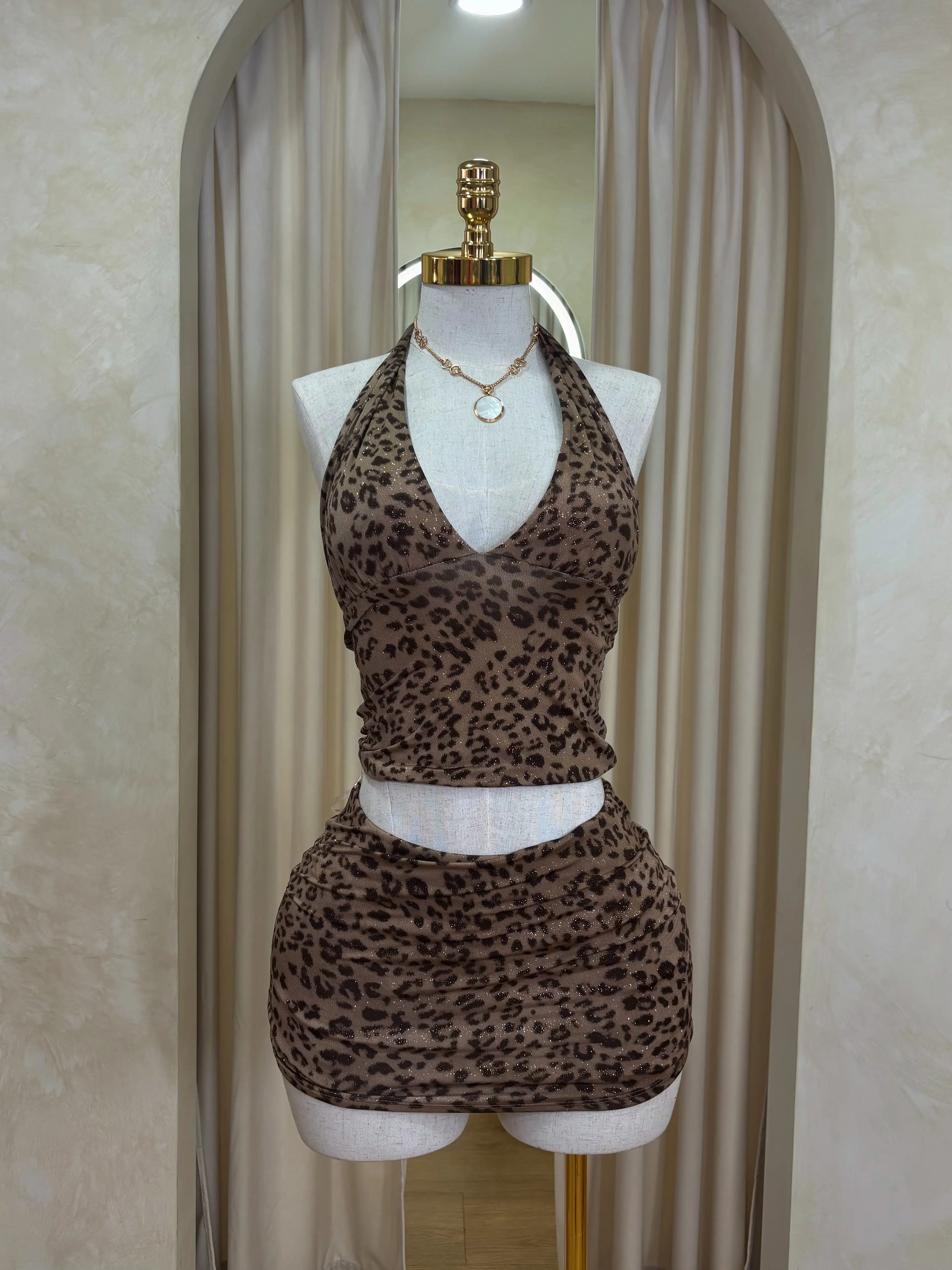 Baddie Cheetah Skirt Set