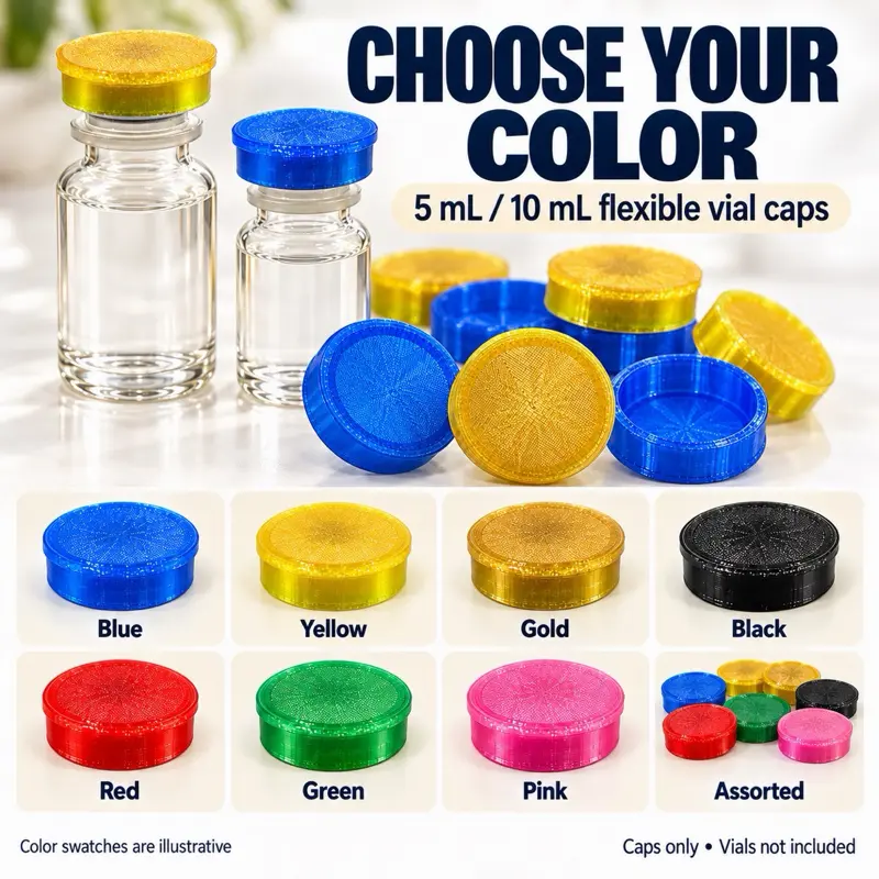 5/10mL Reusable Flexible Vial Cap. Keep Your  Vials Clean.