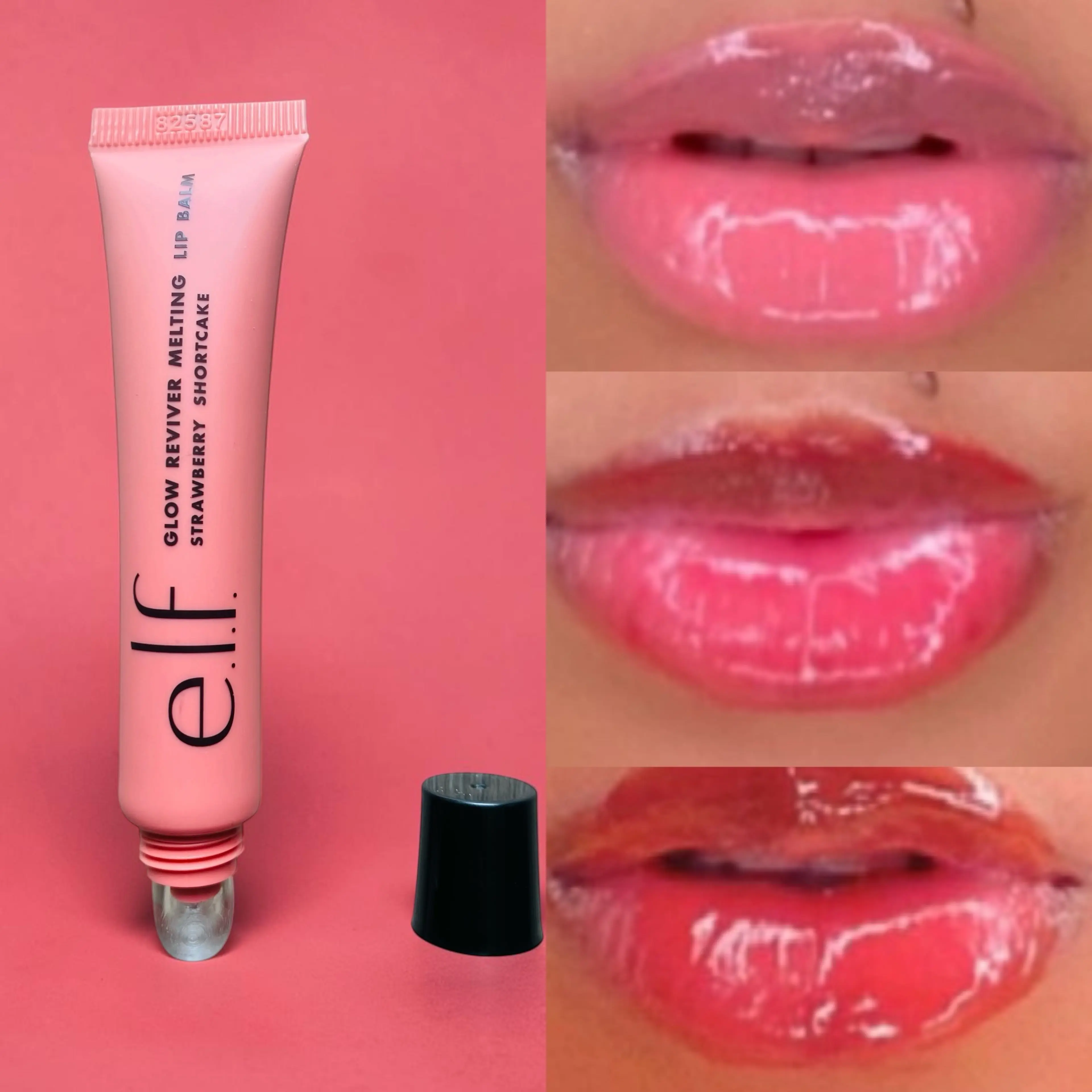 E.L.F reviver melting lip balm ultra glossy and soft nourishing buttery balm  Strawberry shortcake