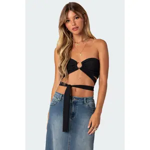 Zia Ribbed Ring Tie Crop Top