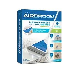 Helio Air Broom, All Surface Lightweight Silicone Broom, Squeegee, Pet Hair Remover, Indoor Cleaning