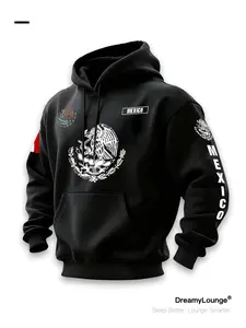 Men's Mexico World Cup Print Long Sleeve Hoodie, Casual Sporty Hooded Sweatshirt, Home Wear, Outdoor Use, All Seasons, Street Style