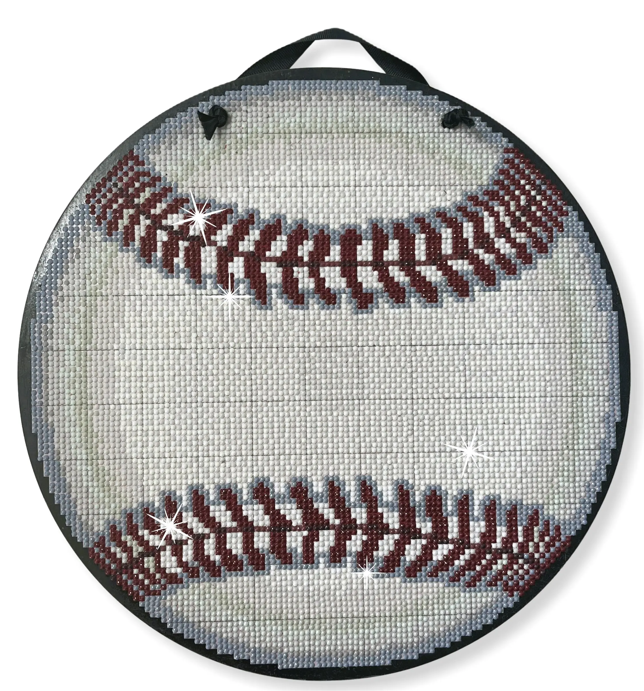 Baseball Diamond Art Painting Kit, ROUND Drills, 12.5" Hanging Sign