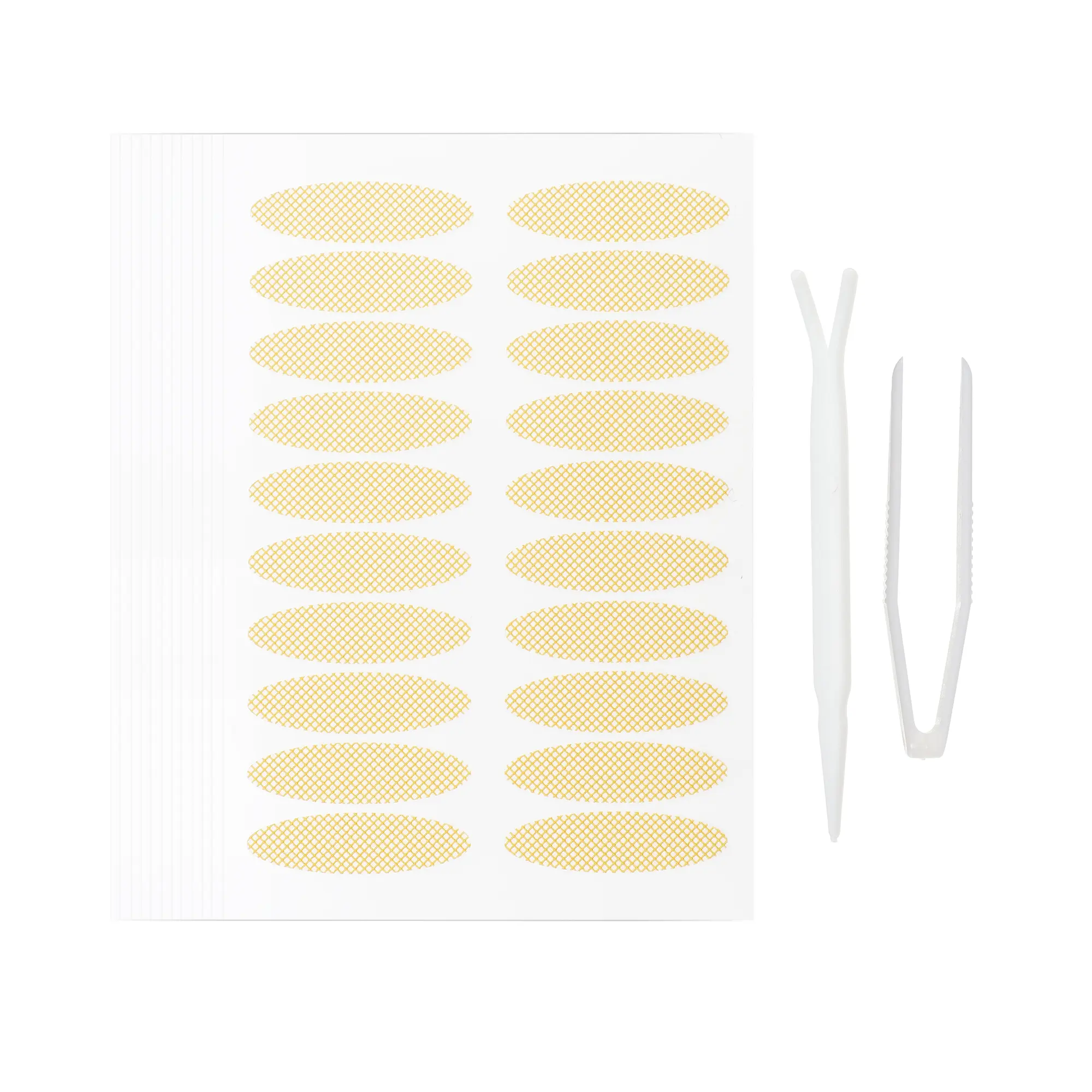 VOCOSTE 480 Pcs Invisible Double Eyelid Stickers with a Fork, Tweezers, Suitable for Single Eyelid Asymmetrical Eye, Beige