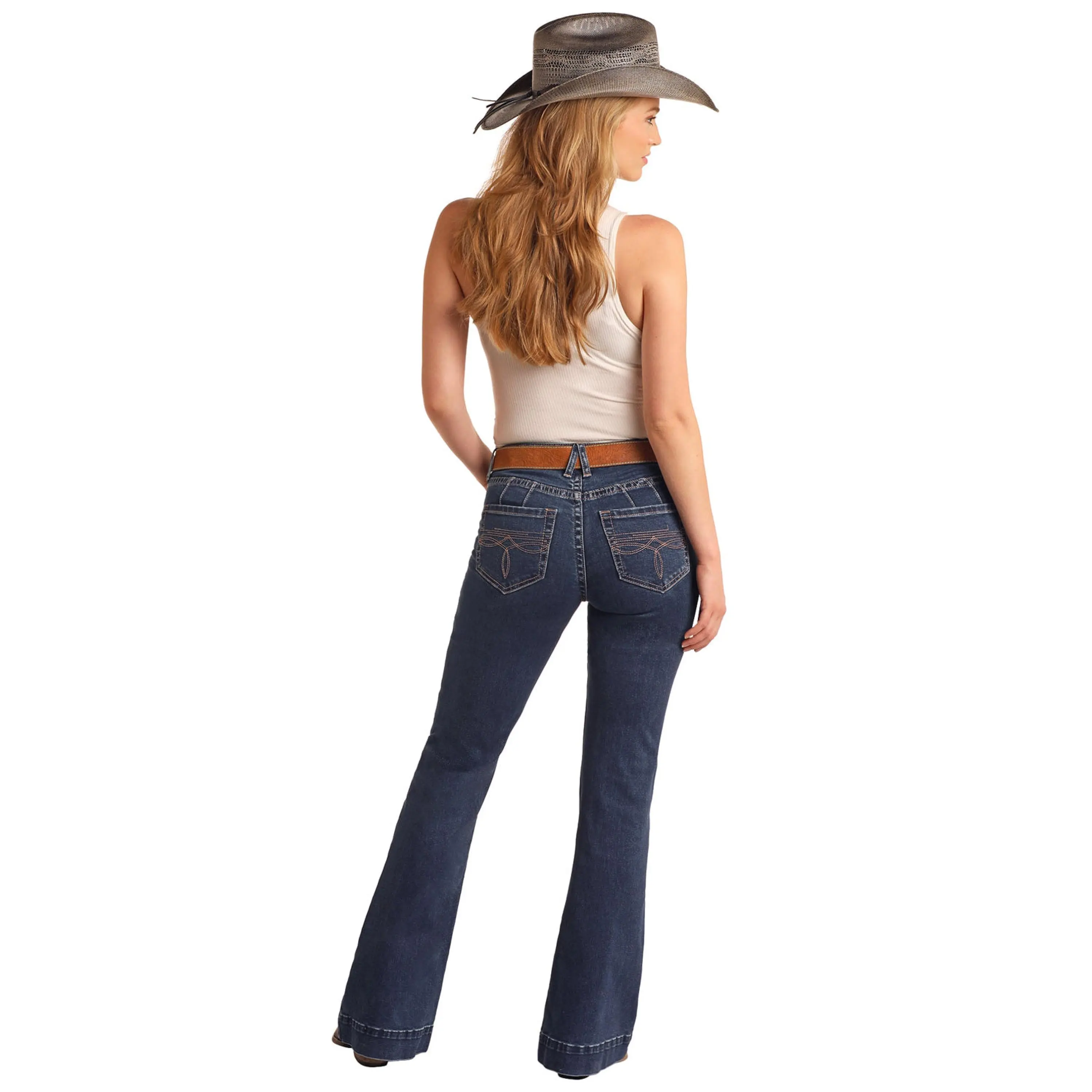 ROCK&ROLL Dark Wash Mid Rise Trouser BW5MD06044