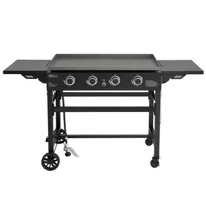 Royal Gourmet 35-Inch Flat Top Gas Griddle, 4-Burner Propane Gas Grill Griddle, 52,000 BTU Cooking Power, Perfect for Outdoor Cooking, Black
