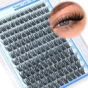 144pcs/set D-Curl Cat-Eye False Eyelashes, Wispy Eyelash Clusters, 10–16mm Single Reusable Long Fake Lashes, DIY Fox Eye Makeup Extension Set, DIY Eyelash Extensions, Cosmetic Eyelash Extension