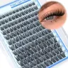 144pcs/set D-Curl Cat-Eye False Eyelashes, Wispy Eyelash Clusters, 10–16mm Single Reusable Long Fake Lashes, DIY Fox Eye Makeup Extension Set, DIY Eyelash Extensions, Cosmetic Eyelash Extension, Volume False Lashes, Faux Lashes