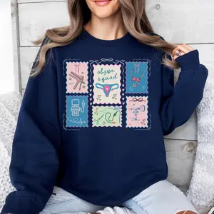 OBGYN Nurse Stamp Short-Sleeve T-SHIRT Or Sweatshirt , Retro Scalloped Coquette Gynecology Sweatshirt, Midwife Women’s Health Clinic tshirt