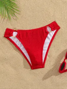 Men's Ring Swim Trunks, Fashionable Sexy Triangle Swimsuit, Beach Vacation Wear, Stylish Swimming Shorts, Gold Accents