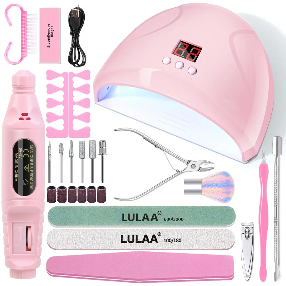Nail salon set, Complete nail kit, Nail Care, Nail Art UV Lamp, Nail Polish Glue Drying Machine, Electric Nail Drill, Nail Drill Bits, Manicure Pedicure Nail Art Kit, Perfect for Salon-Quality Home Use