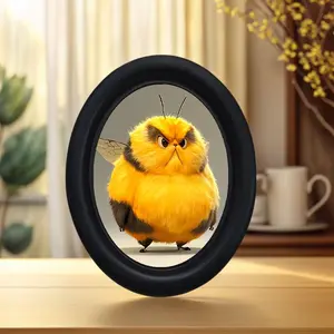 Vintage Fun Fat Bee Pattern Oval Frame Wall Decor, Perfect for Christmas Thanksgiving Home Office Decoration, Room Decoration