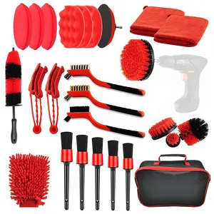 1 Set Car Detailing Brush Car Detailing Kit Auto Detailing Drill Brush Car Buffing Sponge Pads Kit Car Cleaning Tools Kit