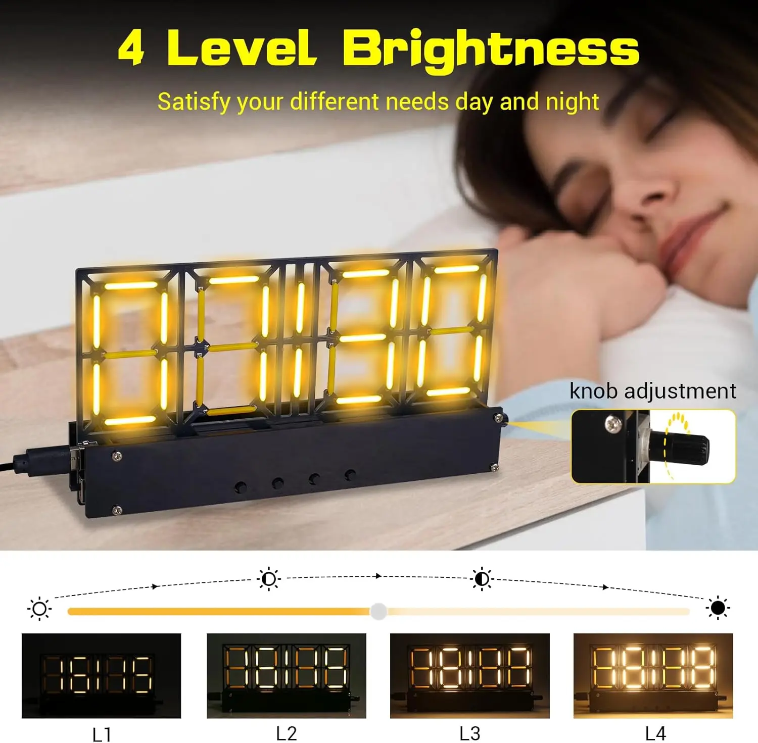 Soldering Practice Kit, 4-Bit Digital Clock Kit with Lighting Adjustment, Soldering Projects Alarm Clock DIY Electronic Kits for Adult Teens Learning Creative Present