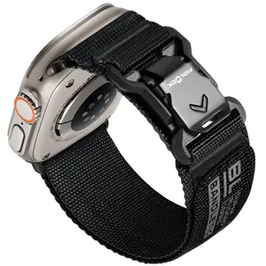 R-Nylon Compatible with iWatch Ultra/Ultra i2 Band - 49mm for Men, Soft Nylon Sport Bands with Magnetic Fidlock V-Buckle for iWatch Series 10 46mm 9/8/7 45mm SE2/SE/6/5/4 44mm 3/2/1 42mm Durability Wearable