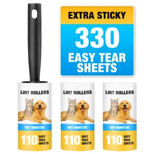 Lint Roller 330 Sheets Pet Hair Remover for Dark Clothes Strong Adhesive for Furniture Car & Home Fur Fluff Dust Remover