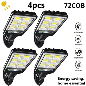 Solar Outdoor LED Street Light, Remote Control Motion Sensor Wall Light - IP65 Waterproof, Durable Outdoor Wall Lighting for Roads, Pathways, Gardens, Patios, Floodlight, Stair Lighting, Security Illumination