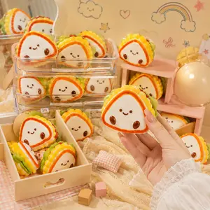 Sandwich Squishy Toy, Cute Food Squeeze Stress Relief Toy, Soft Pressable Taba Fidget Toy, Mini Fast Food Sensory Toy for Desk Relaxation, Party Favors, Classroom Rewards, Birthday Gifts