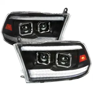 2009-2018 Dodge RAM 1500  / 2019-2021 RAM Classic / 2010-2018 RAM 2500 3500 Switchback Sequential Projector Headlights (Matte Black Housing/Clear Lens)