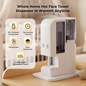 Hot Face Towel Heater Machine, 5s Fast Heating Hot Towel Dispenser, 55°C Constant Temperature, for Home Spa, Hotels, Skincare Routine, Makeup Removal & Shaving Prep (with 40towels)