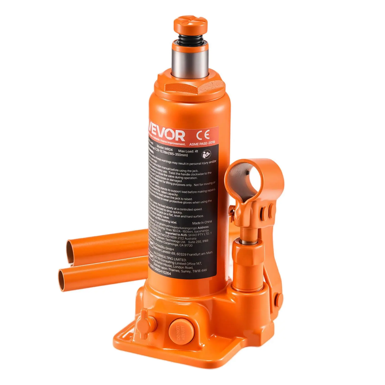【summerfinds】VEVOR Hydraulic Bottle Jack, 4 Ton (8818.4 lbs) Capacity, 7.3-13.8 Inch Lifting Range, Heavy Duty Welded Bottle Jack for Car, SUV, Pickup, Auto Repair, House Lift and Agricultural Equipment, Orange