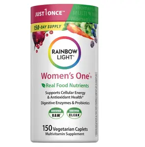 Rainbow Light Womens One High-Potency Daily Multivitamin, Womens Multivitamin Provides High-Potency Immune Support, With Vitamin C, Biotin and Ashwagandha, Vegetarian, 150 Count
