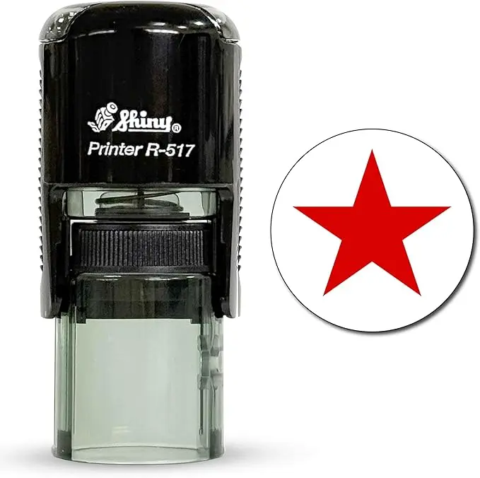 Compact, Easy-to-Use Star Round Stamp for Teachers, 0.6875in Book Reading Stickers, Office Stationery Supplies