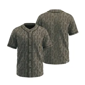 [Collection] Camo Baseball Jersey, Casual Bottomland Mossy Oak Camouflage Button-Up Shirt, Short Sleeve Casual Streetwear, Full Size S-5XL For Men and Women, Gifts