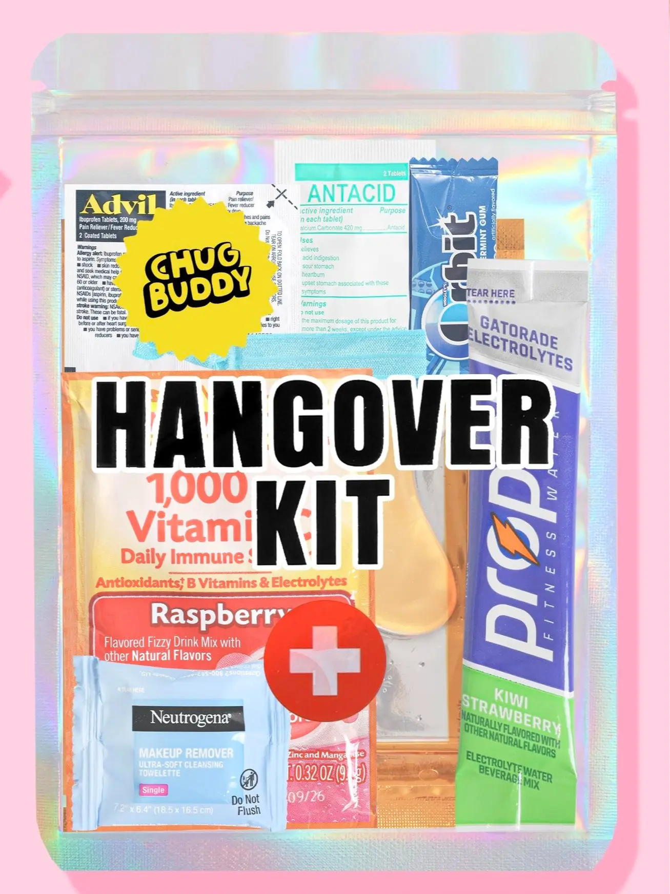 Chug Buddy Hangover Kit Party Favor Bags Pre-filled for Bachelorette 21st Birthdays Weddings Gift Pack