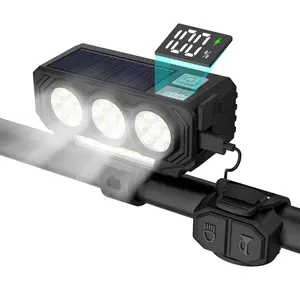 BUCKLOS 21-LED Super Bright Bike Headlight, 900LM Solar & USB Rechargeable, Waterproof Daytime Running Light, Bike Accessories for MTB Off-Road Cycling & Commuting