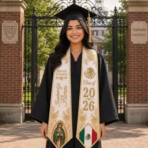Personalized Mexican Graduation Stole 2026, Virgen de Guadalupe Catholic Sash, Orgullo Mexicano Senior Gift