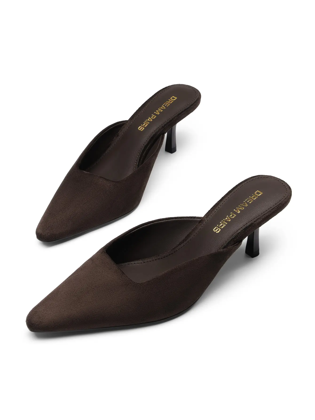 Dream Pairs Women's Kitten Heel Mules, Square Toe Slip-On Office Shoes with a 2.75" Walkable Block Heel and Cushioned Insole, Kitten Heels, Women's Shoes
