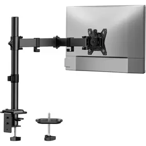 Single  Mount,  Arm for 13"-32" Monitors up to 17.6 lbs, Adjustable Stand with 16" Max Height, Desk Mount with C-Clamp and Grommet Base, VESA 75x75mm or 100x100mm