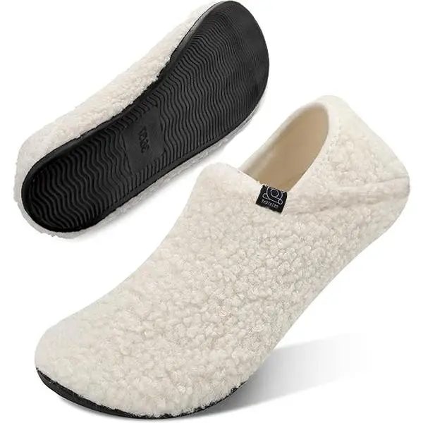 Plush House Slippers for Women & Men, Cozy Faux Fur Lined Barefoot  with Closed-Back Support, Lightweight for  & Outdoors Relaxation, Women's , Slip-On, All Seasons, Barefoot Look, Footwear, Slide, Soft, Home/Outdoor, Soft-Lined Women's Home Slippers home