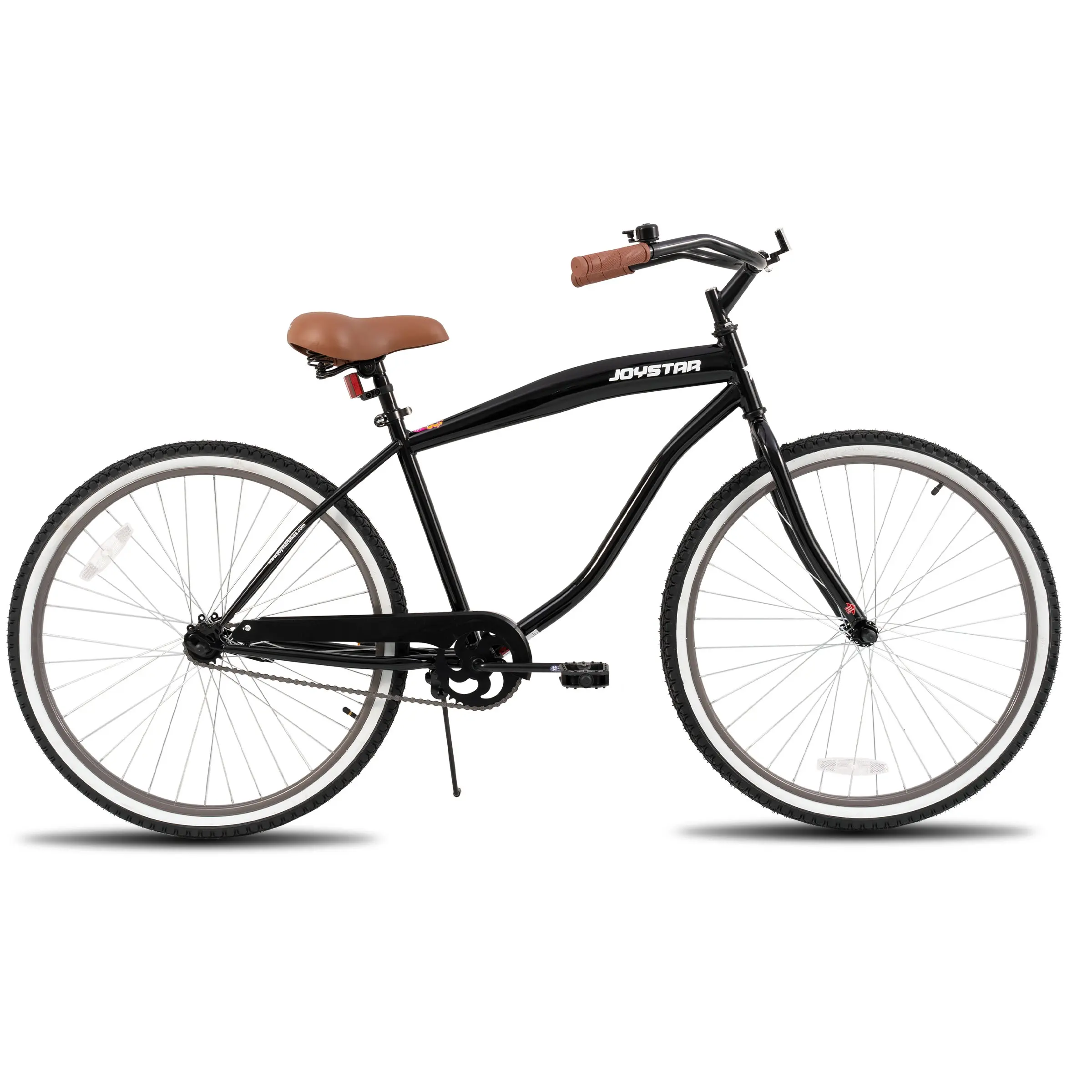 JOYSTAR 26-Inch Adult Beach Cruiser Bike - Single Speed, Cruiser Style, City Bikes with White Wall Tires, Alloy Rims, Handlebars, Multiple Colors, City Commuter Bike
